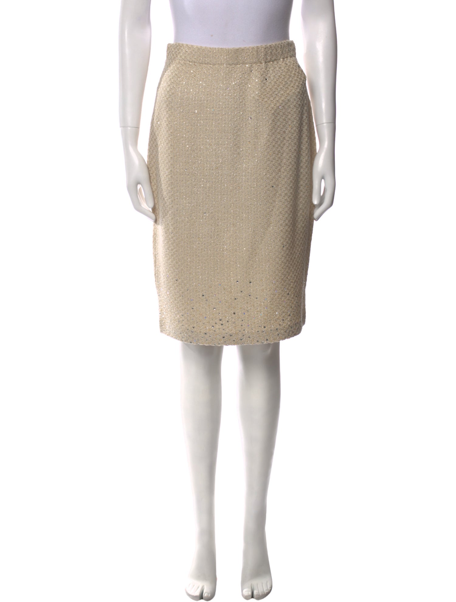 St. John Evening Crystal Embellishments Knee-Length Skirt