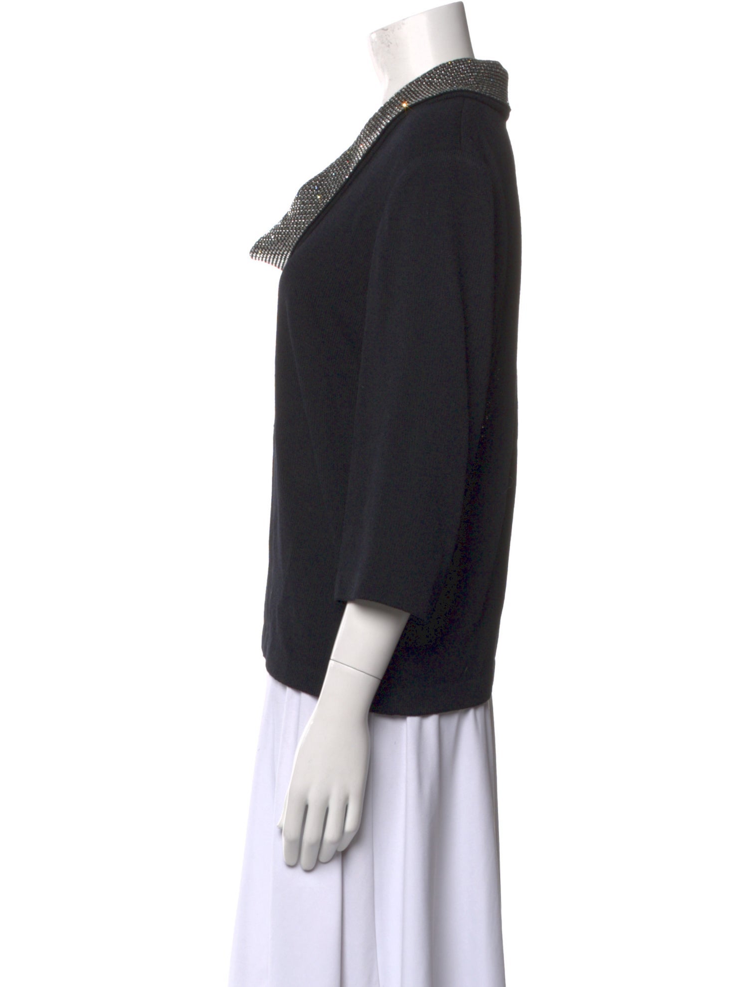 St. John Evening Wool Cowl Neck Top