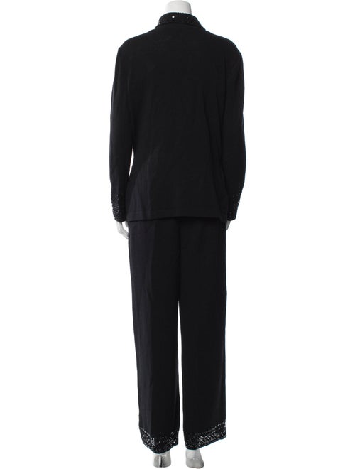 St. John Evening Silk Sequin Embellishments Pantsuit