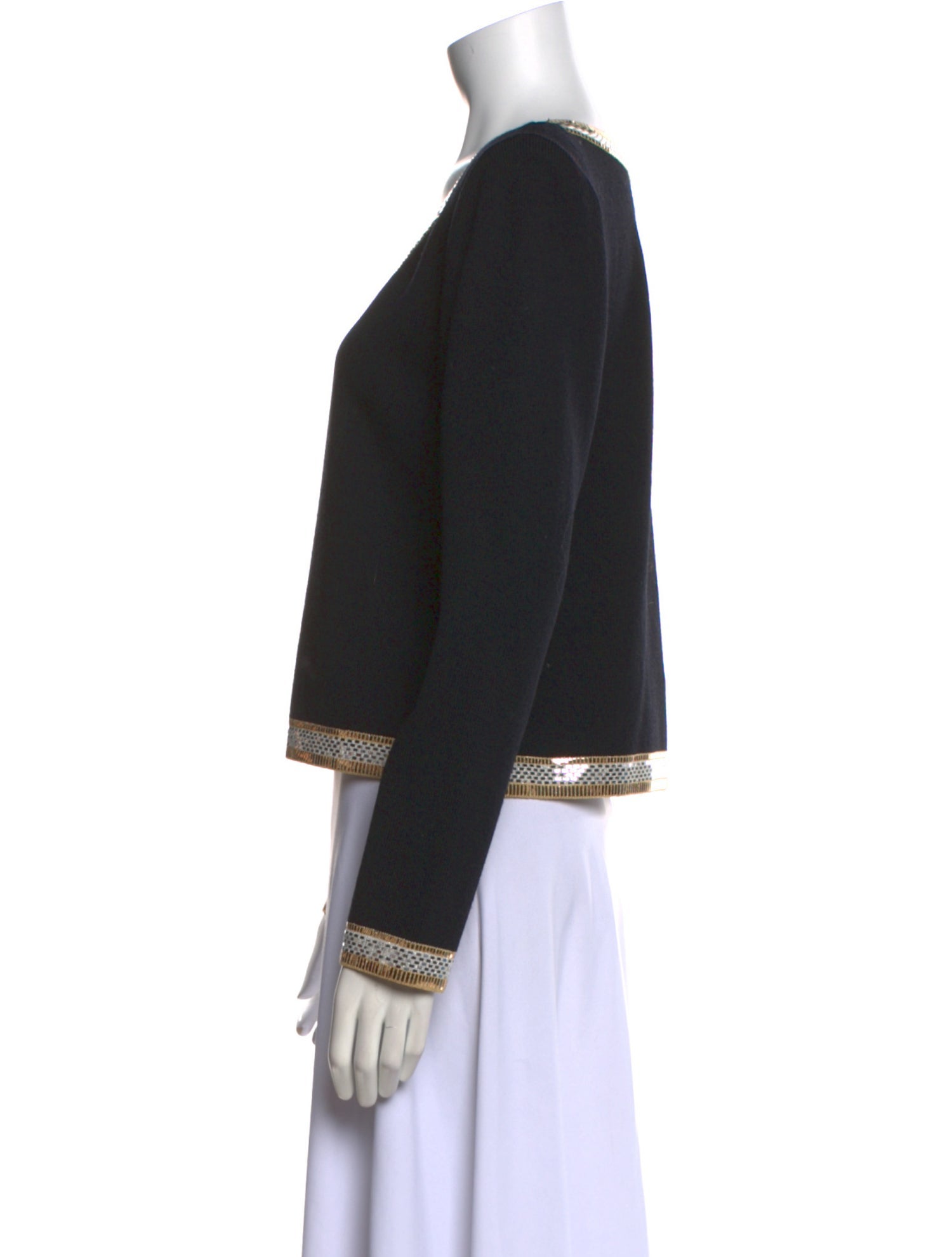 St. John Evening Scoop Neck Long Sleeve Sweatshirt