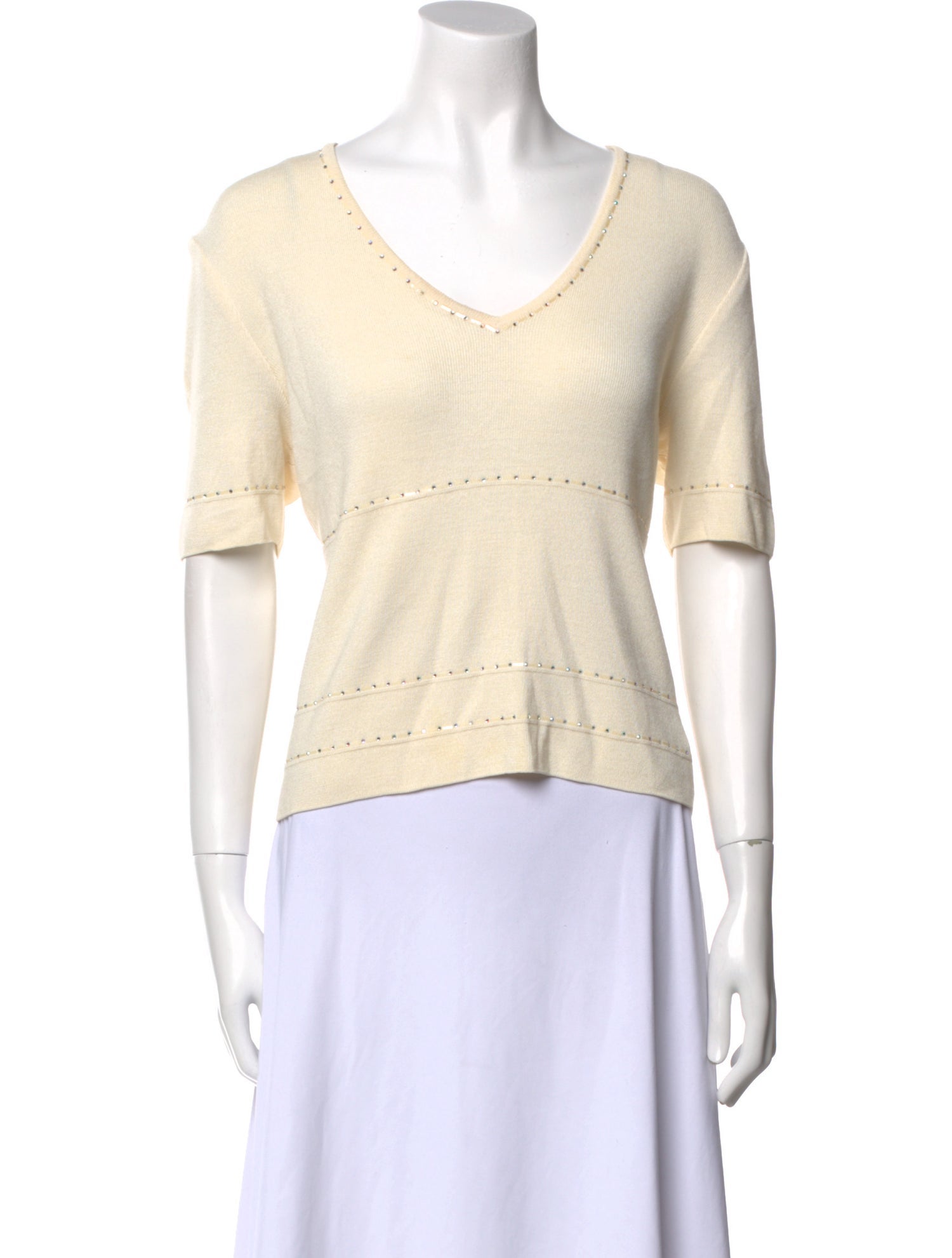 St. John Evening Wool Scoop Neck Sweater