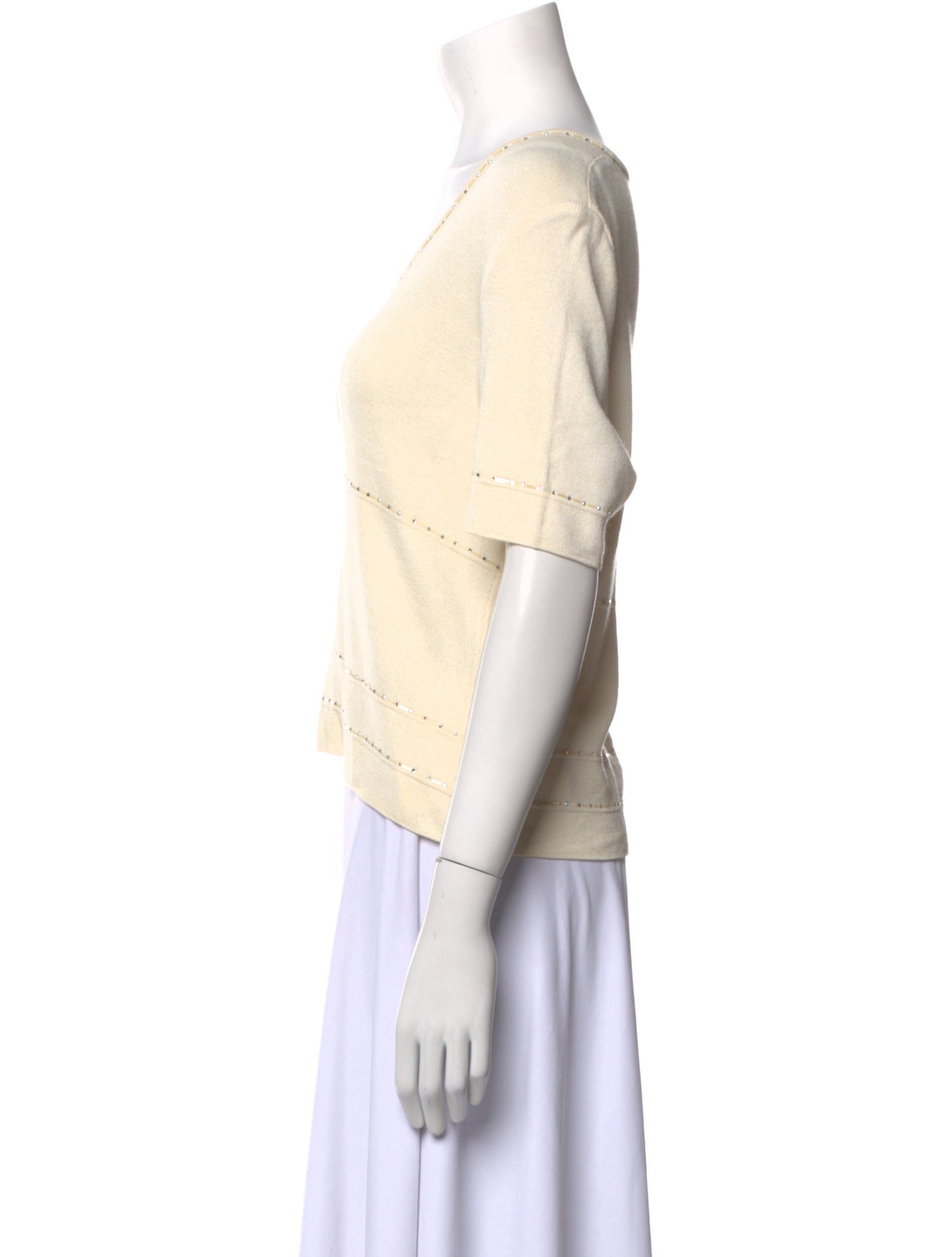 St. John Evening Wool Scoop Neck Sweater