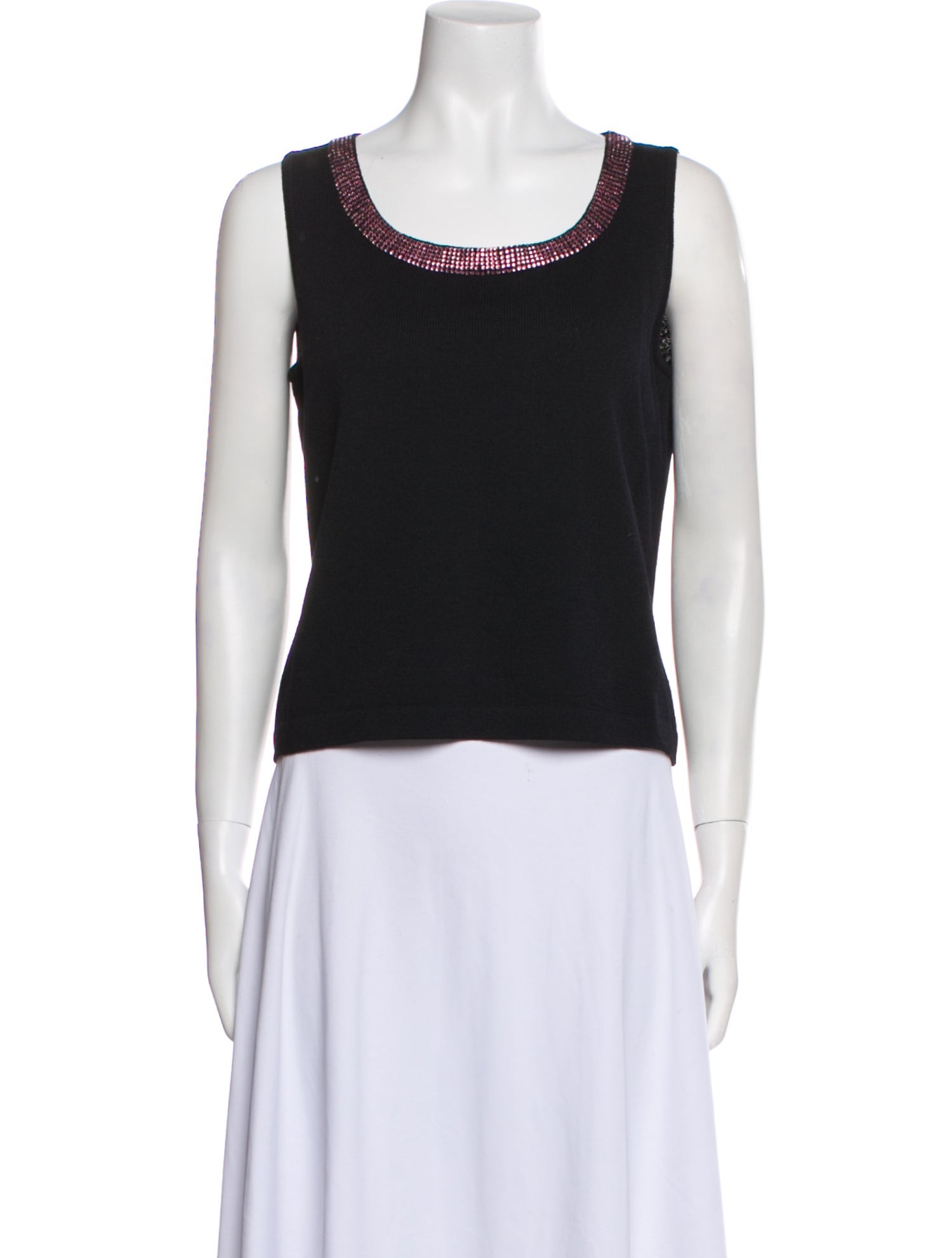 St. John Evening Scoop Neck Sleeveless Top