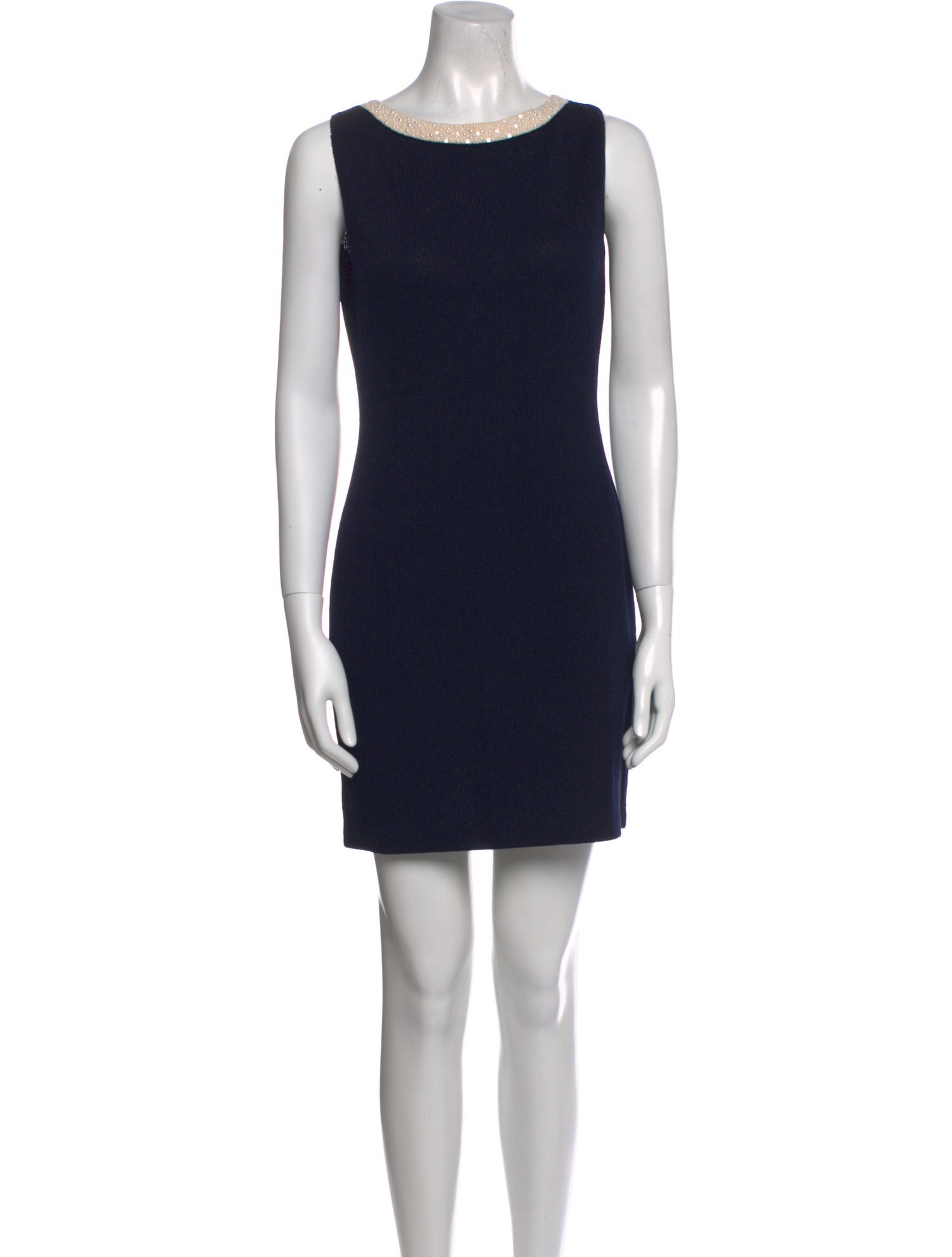 St. John Evening Bateau Neckline Mini Dress