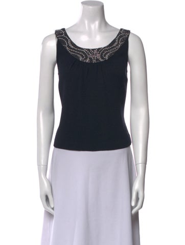 St. John Evening Tops Scoop Neck Sleeveless Top Petite