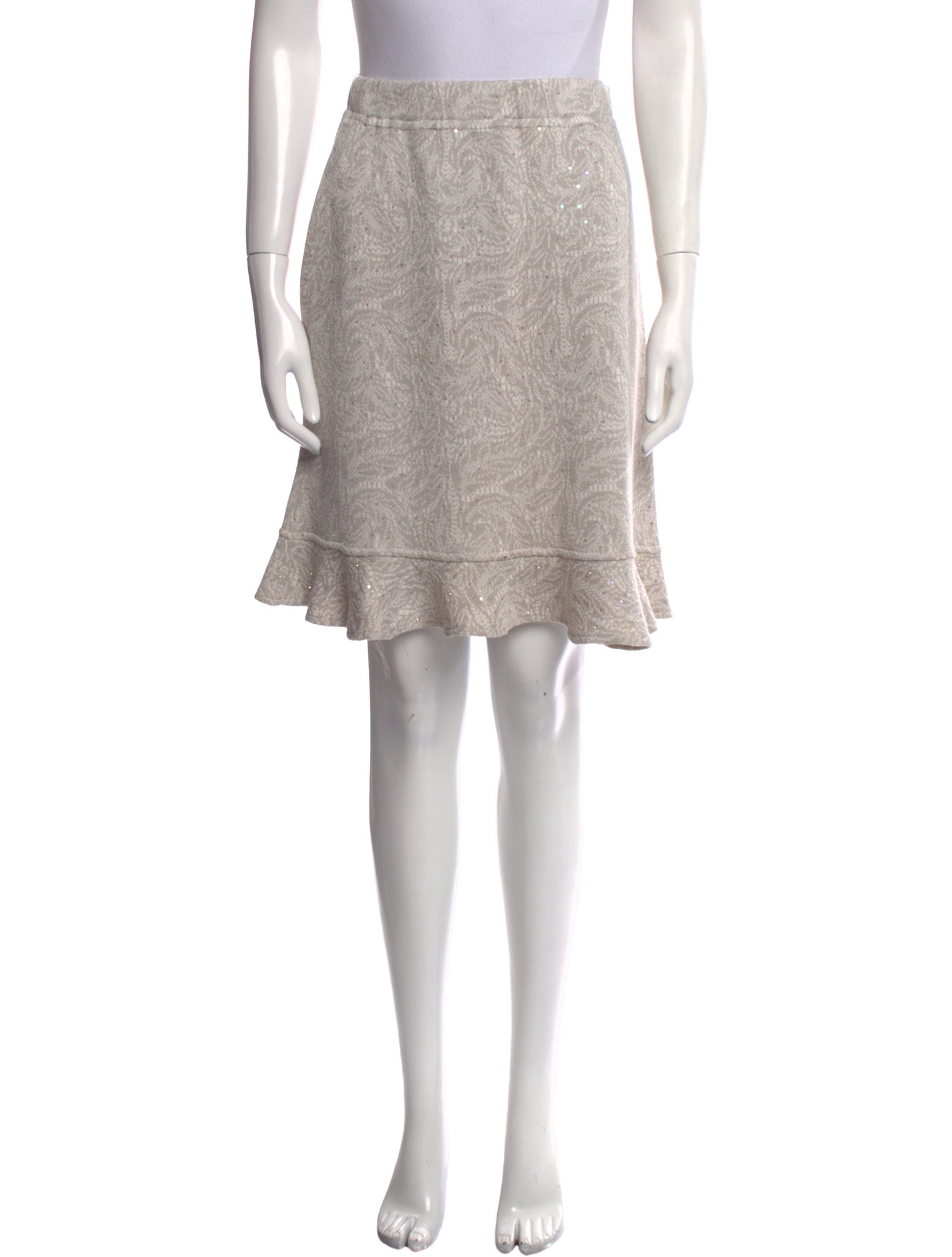 St. John Evening Sequin Embellishments Knee-Length Skirt