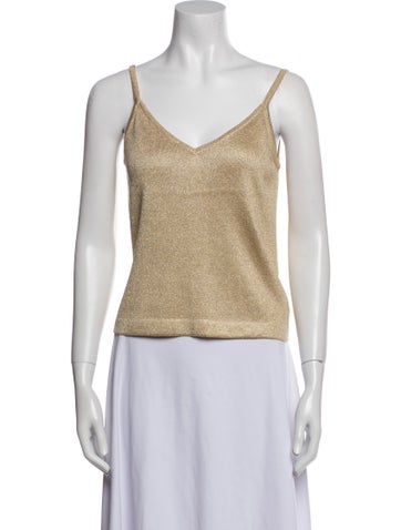 St. John Evening Tops V-Neck Sleeveless Top Petite