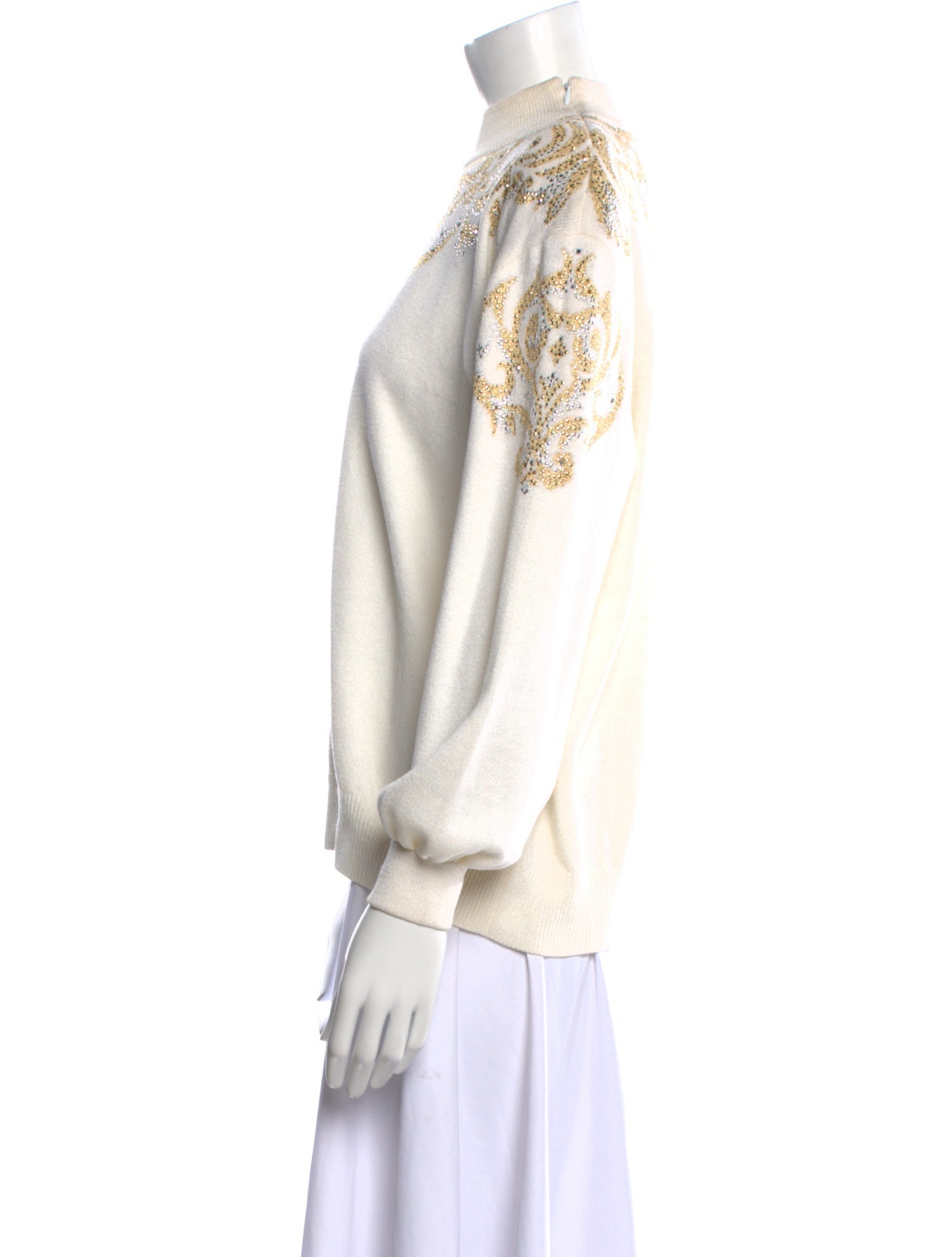 St. John Evening Wool Graphic Print Sweater