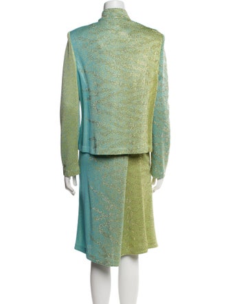 St. John Evening Wool Printed Skirt Suit