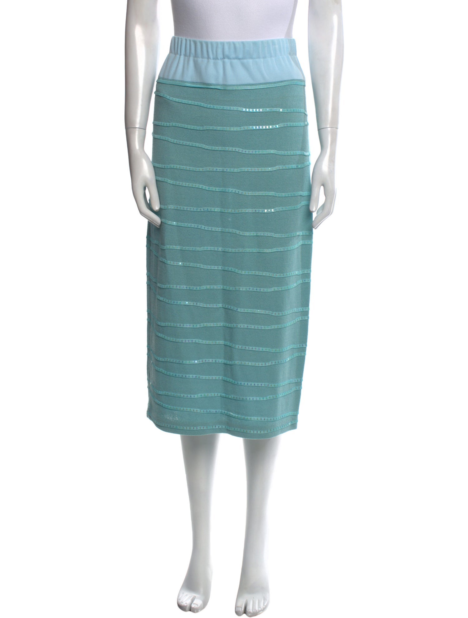 St. John Evening Sequin Embellishments Knee-Length Skirt