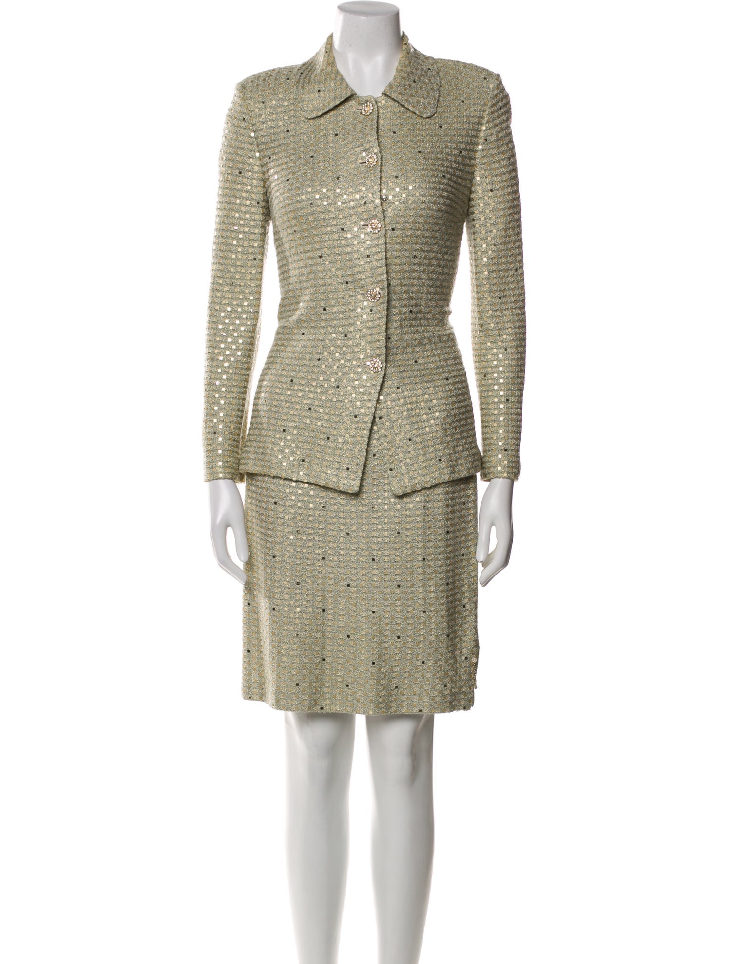 St. John Evening Crystal Embellishments Skirt Set