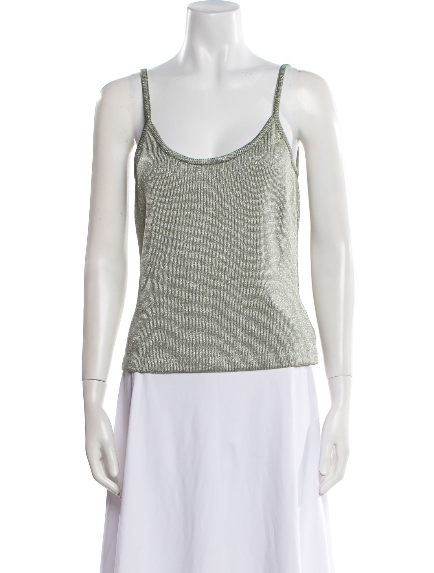 St. John Evening Printed Scoop Neck Top