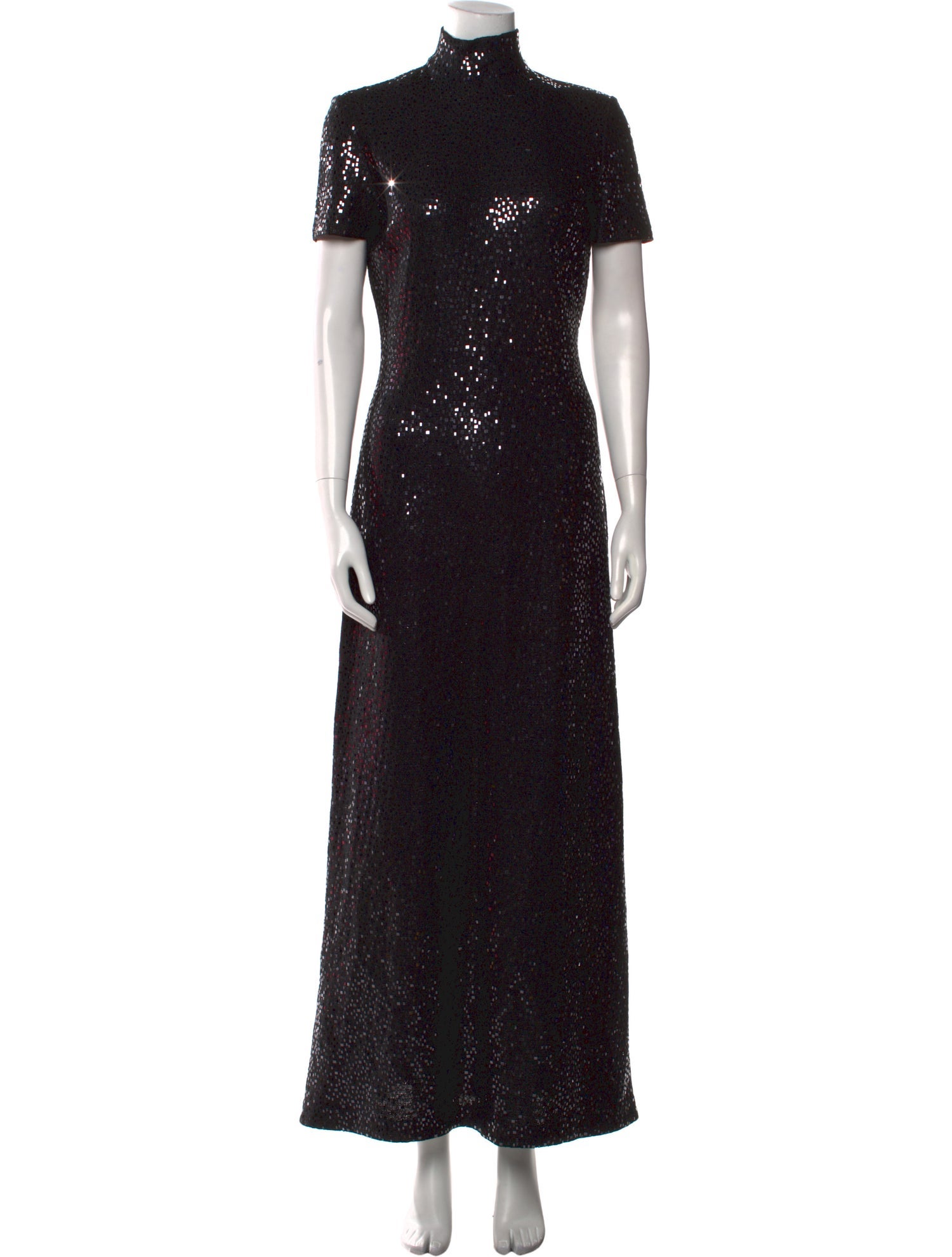 St. John Evening Mock Neck Long Dress