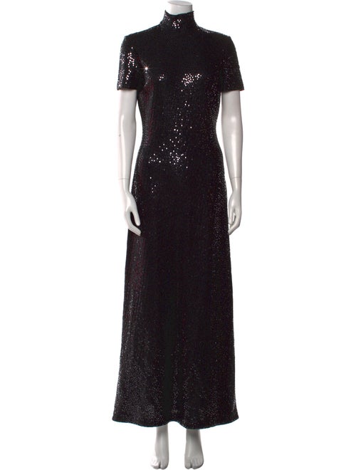 St. John Evening Mock Neck Long Dress