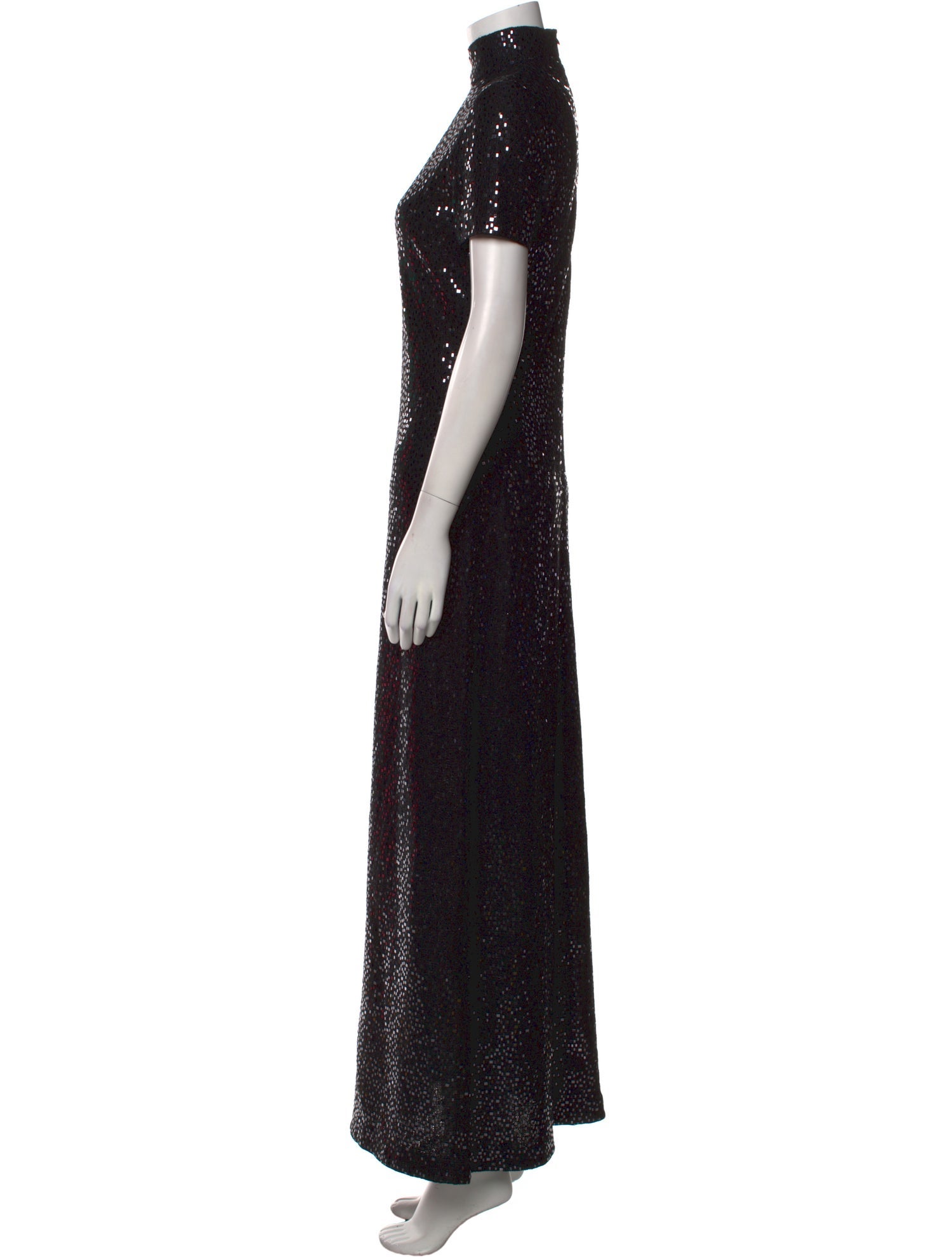 St. John Evening Mock Neck Long Dress