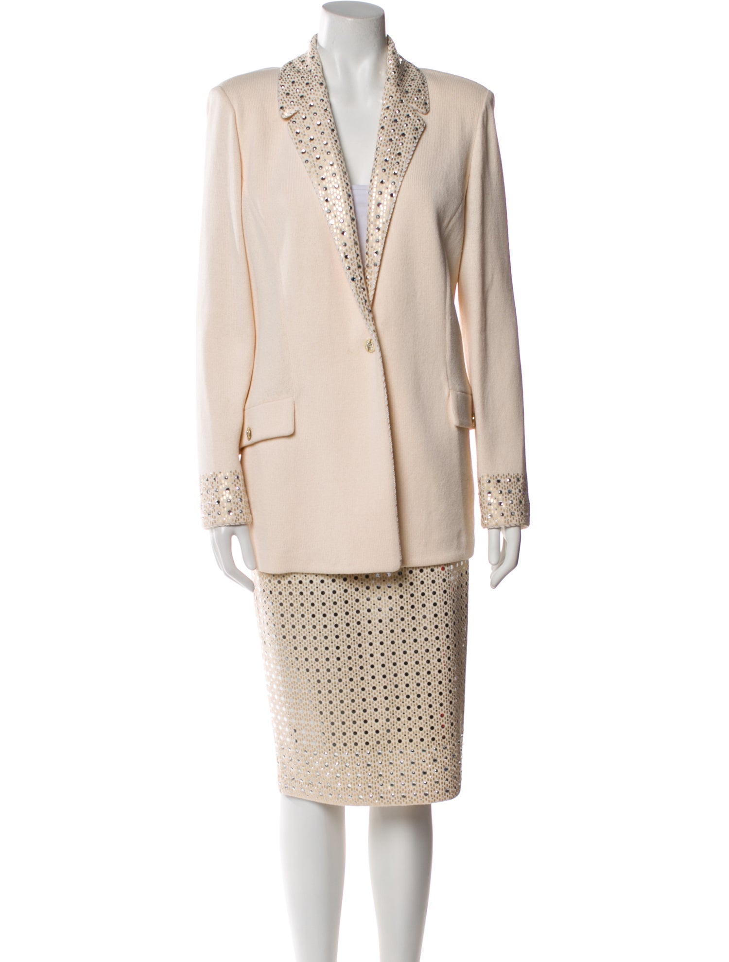 St. John Evening Crystal Embellishments Skirt Set