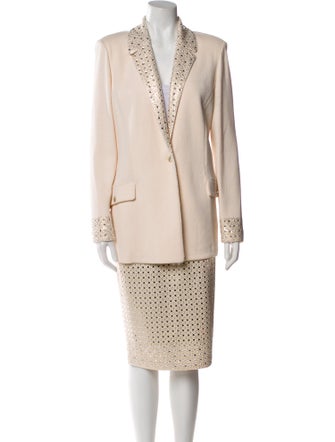 St. John Evening Crystal Embellishments Skirt Set