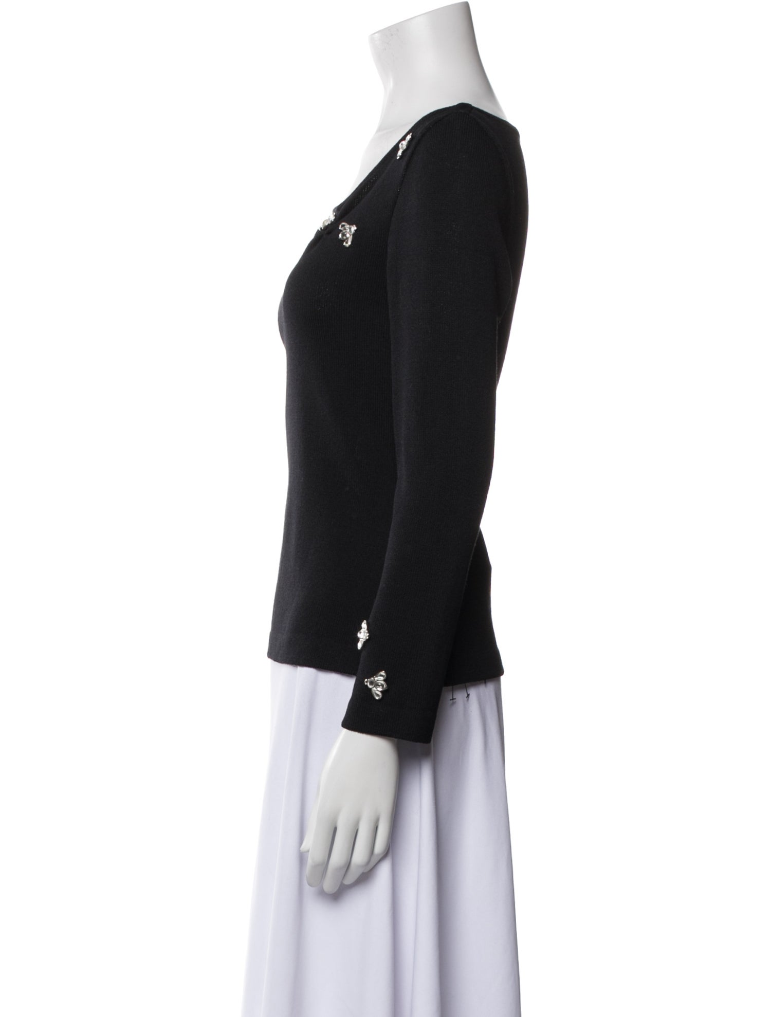 St. John Evening Asymmetrical Long Sleeve Top