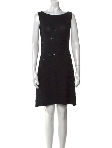 St. John Evening Dresses Bateau Neckline Mini Dress US 2 | XS