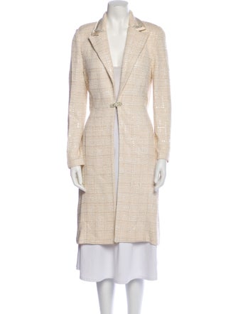 St. John Evening Wool Tweed Pattern Coat