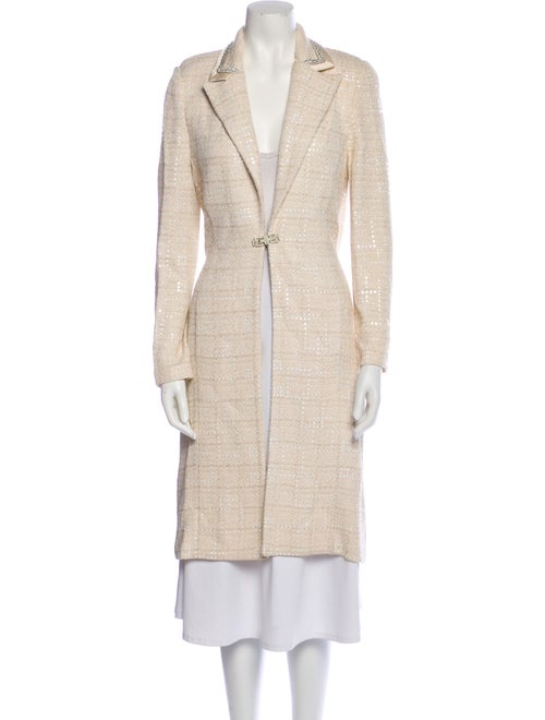 St. John Evening Wool Tweed Pattern Coat