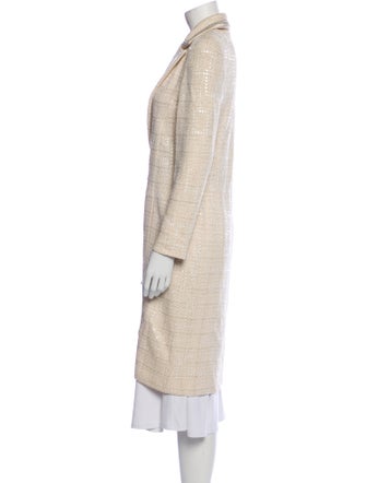 St. John Evening Wool Tweed Pattern Coat