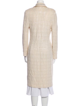St. John Evening Wool Tweed Pattern Coat
