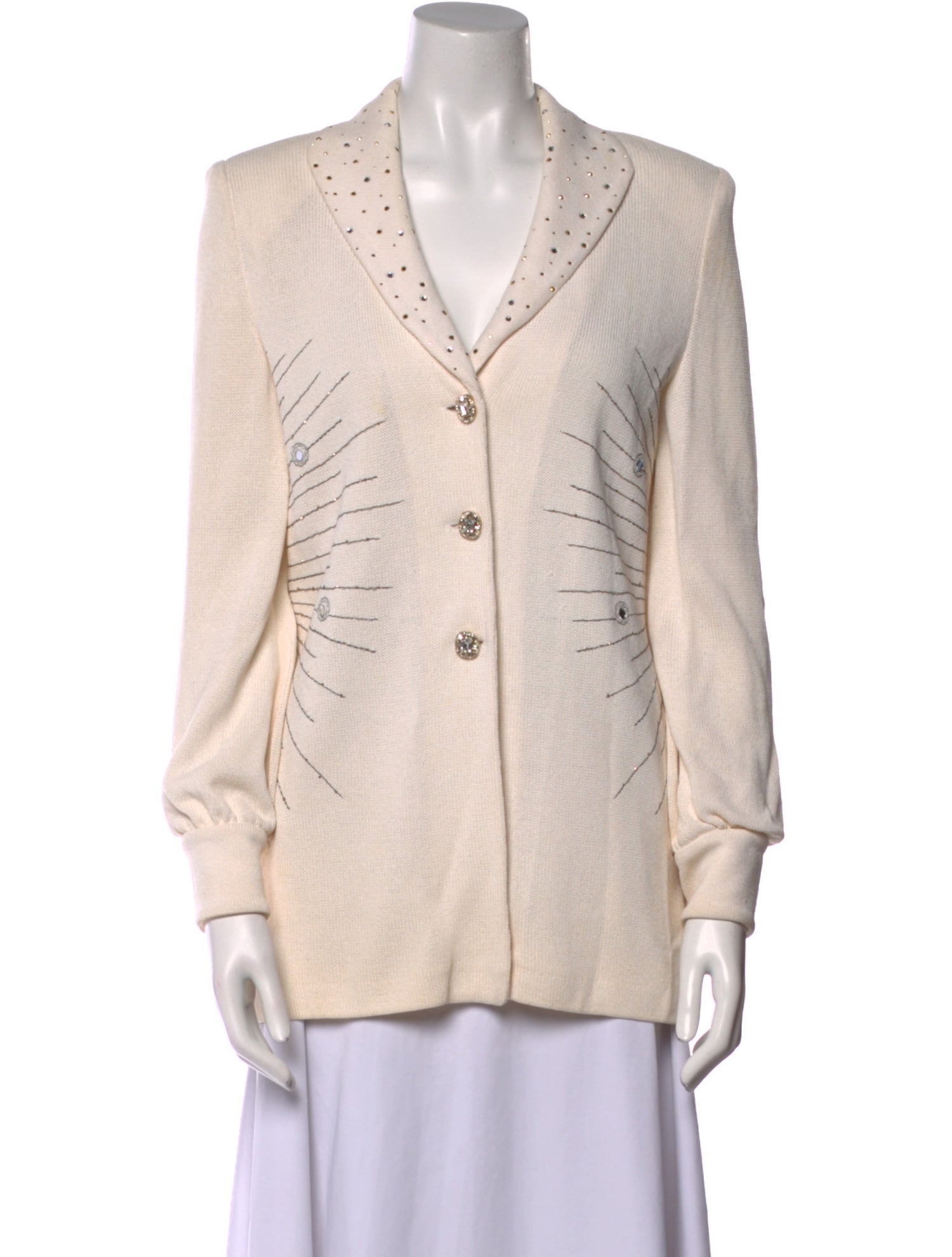 St. John Evening Wool V-Neck Sweater