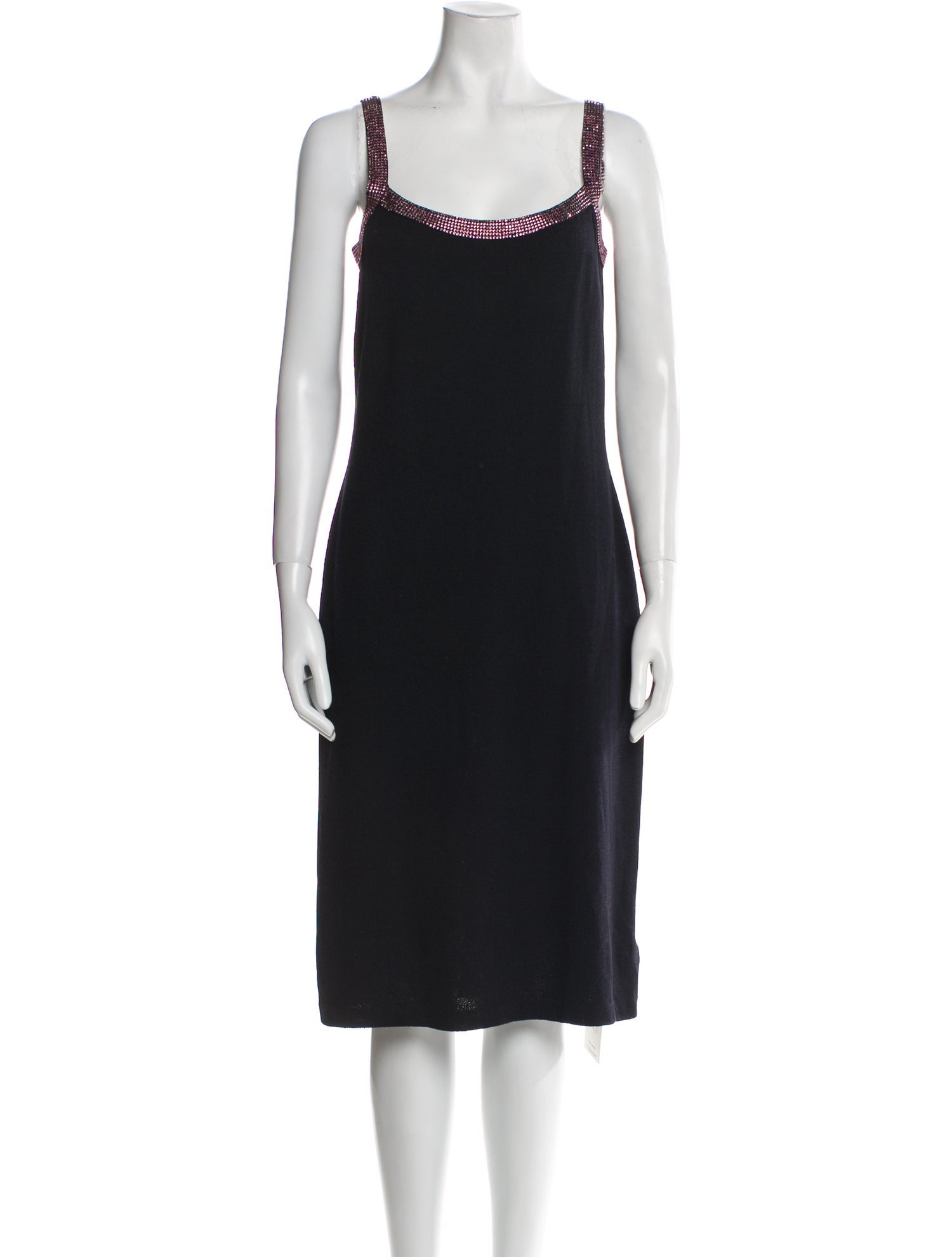 St. John Evening Scoop Neck Knee-Length Dress