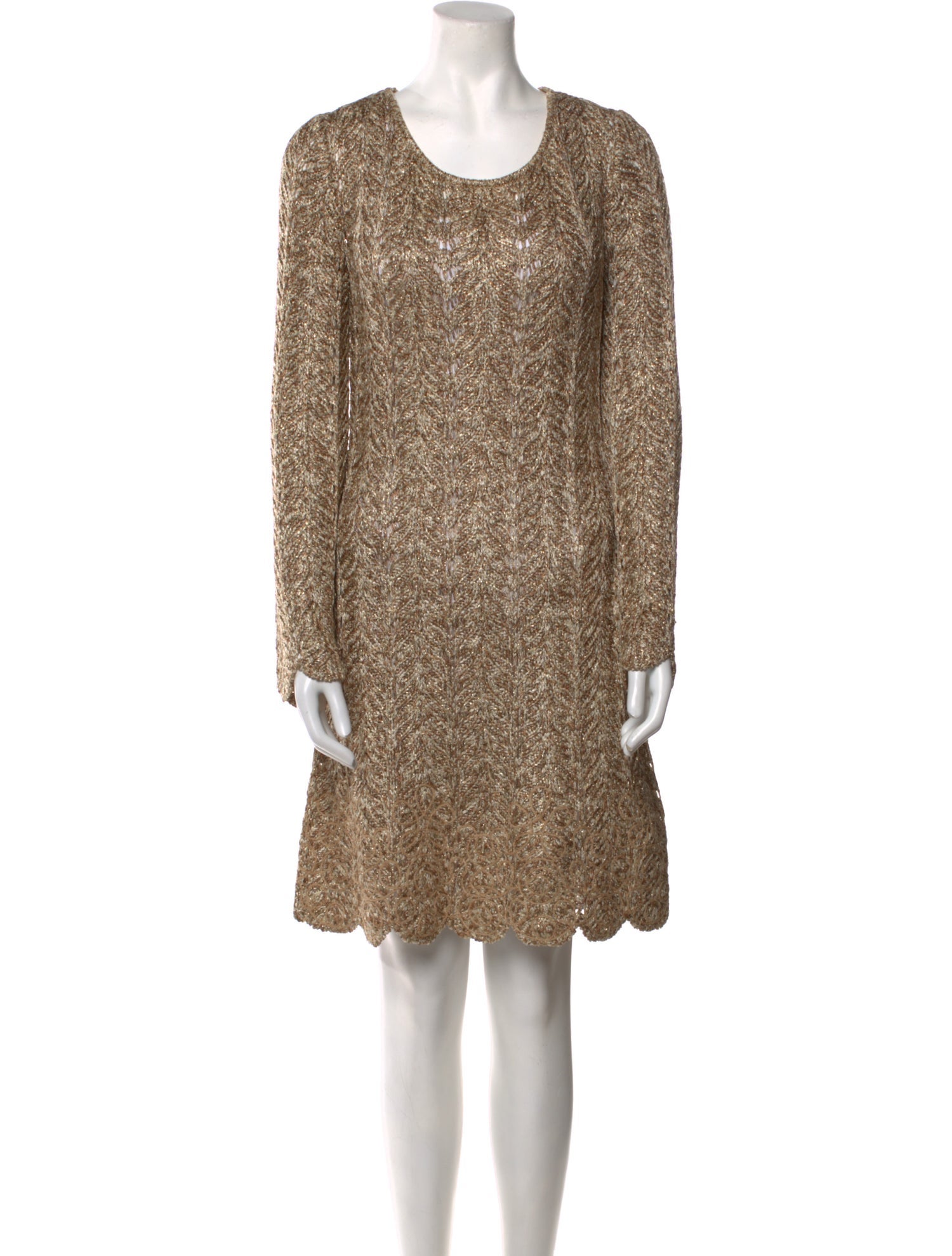 St. John Evening Scoop Neck Knee-Length Dress