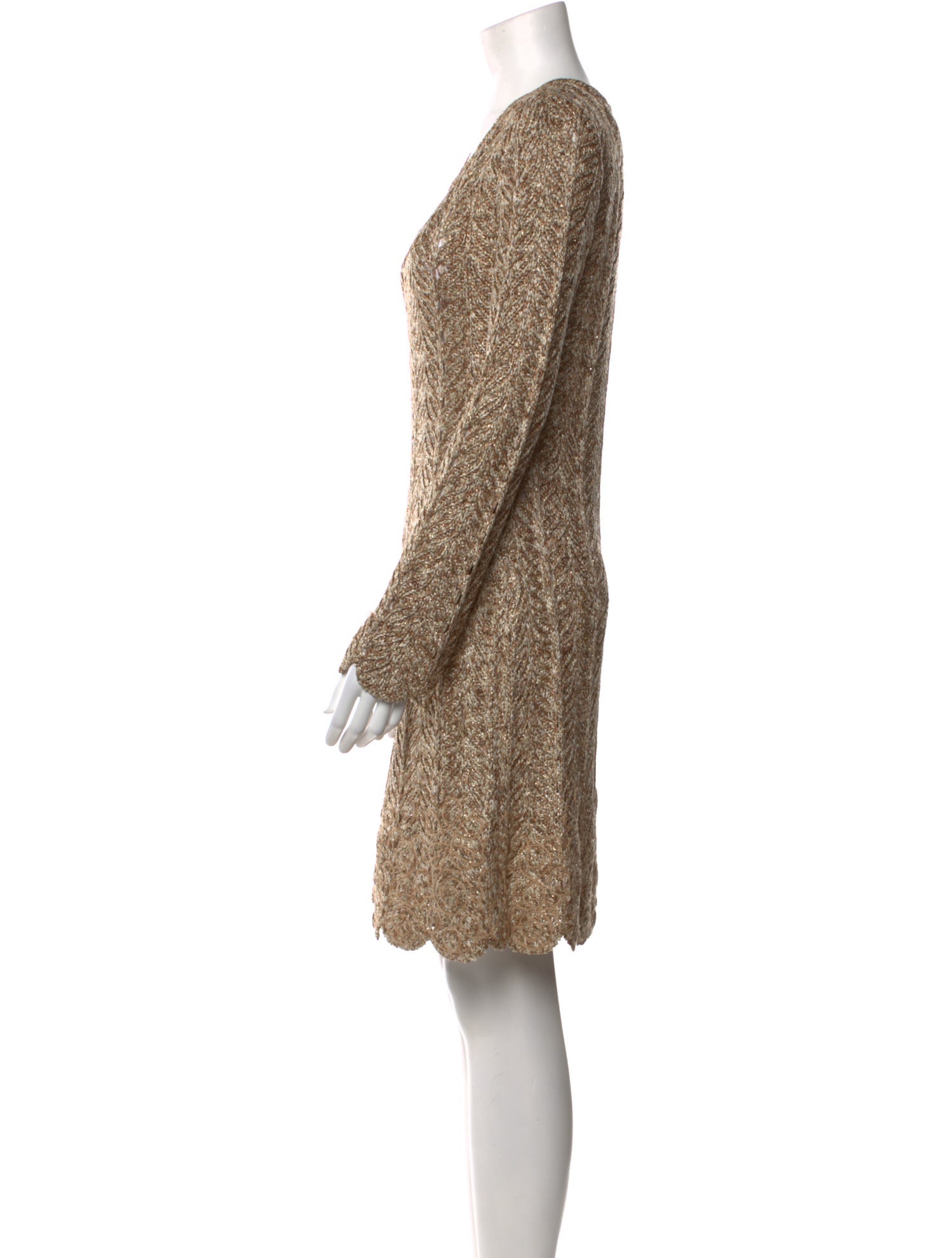 St. John Evening Scoop Neck Knee-Length Dress