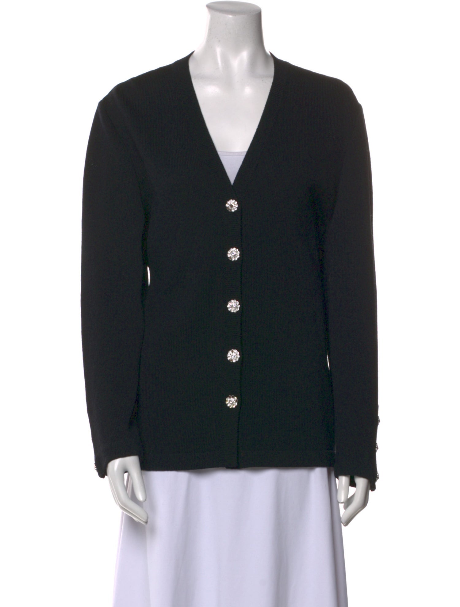 St. John Evening Wool V-Neck Sweater