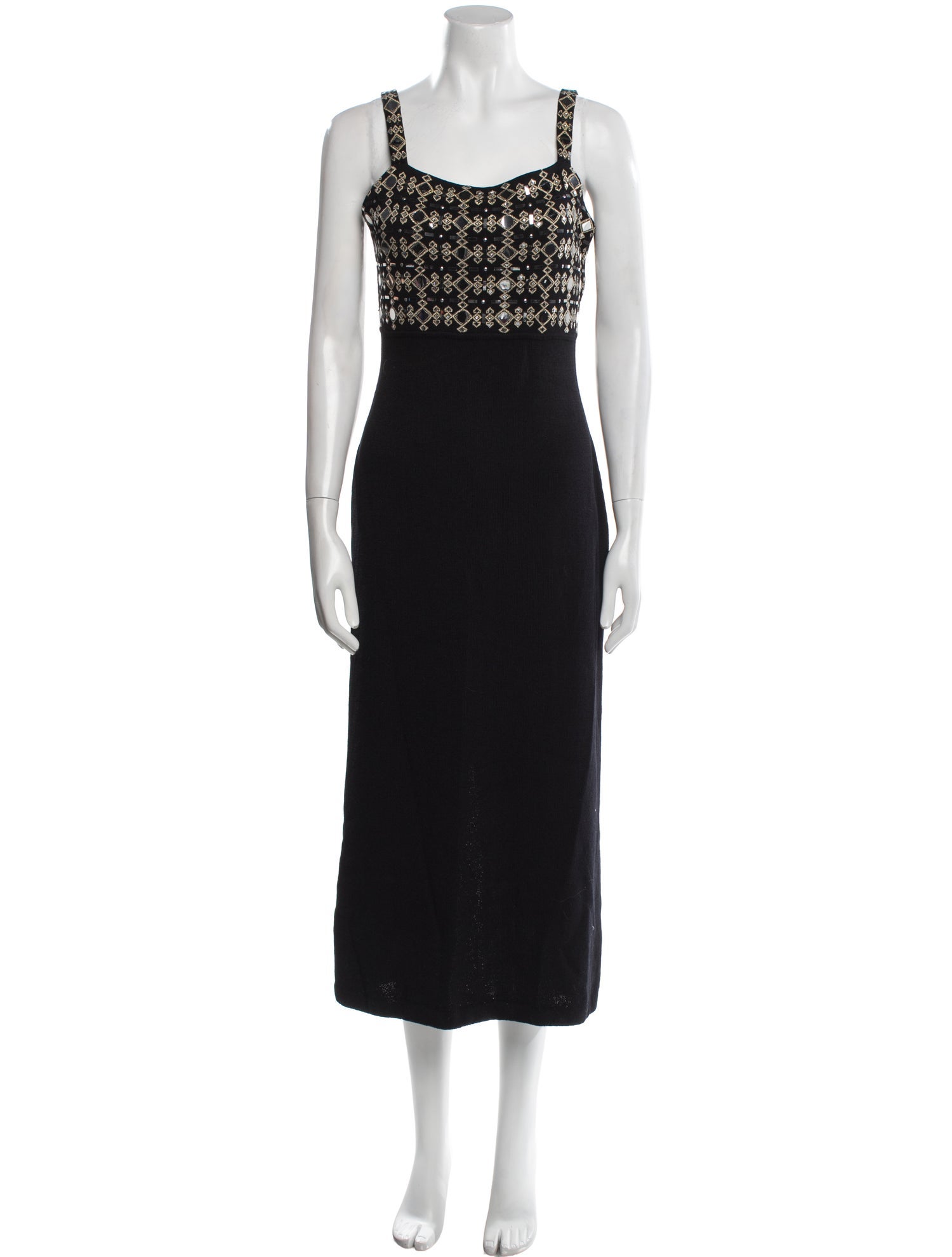 St. John Evening Graphic Print Long Dress