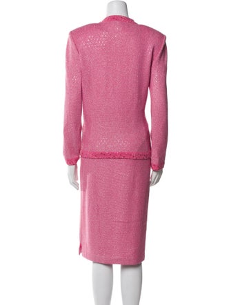 St. John Evening Tweed Pattern Skirt Suit