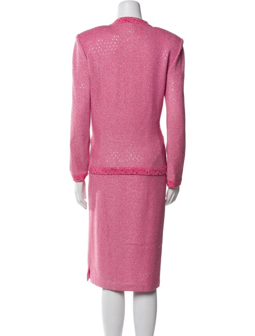 St. John Evening Tweed Pattern Skirt Suit