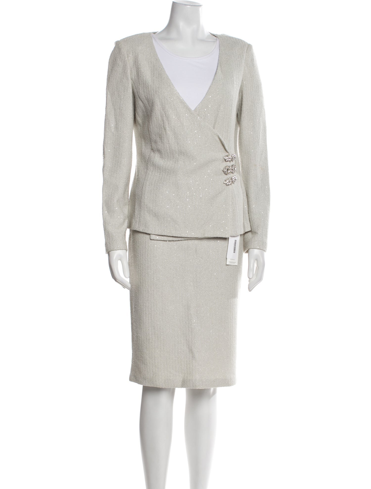 St. John Evening Crystal Embellishments Skirt Set