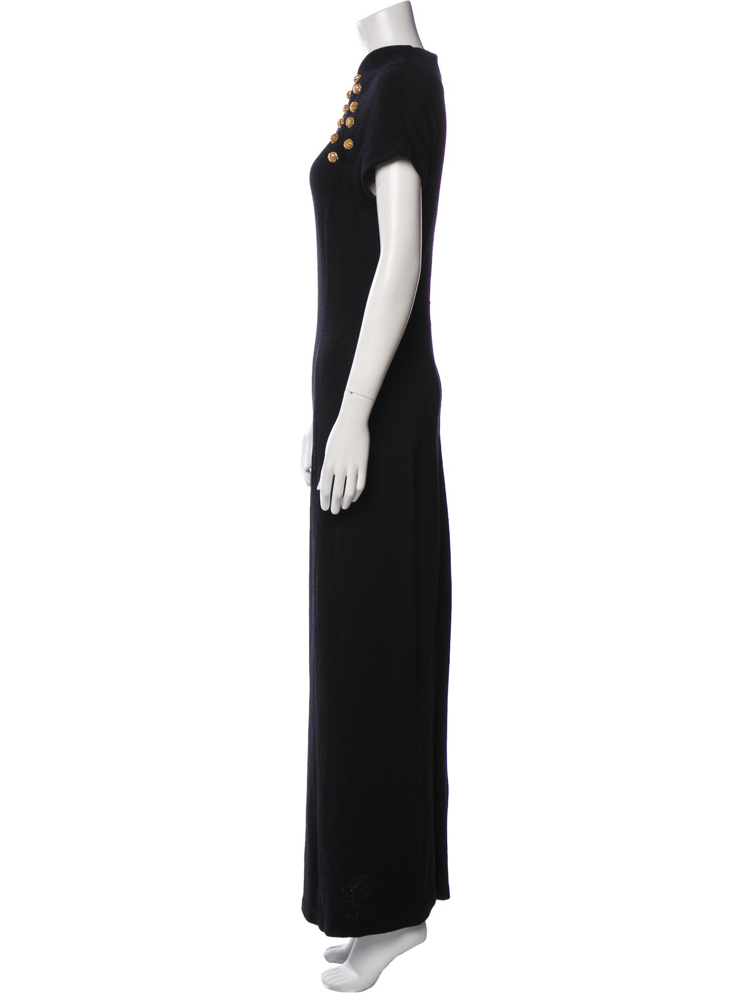 St. John Evening Mock Neck Long Dress