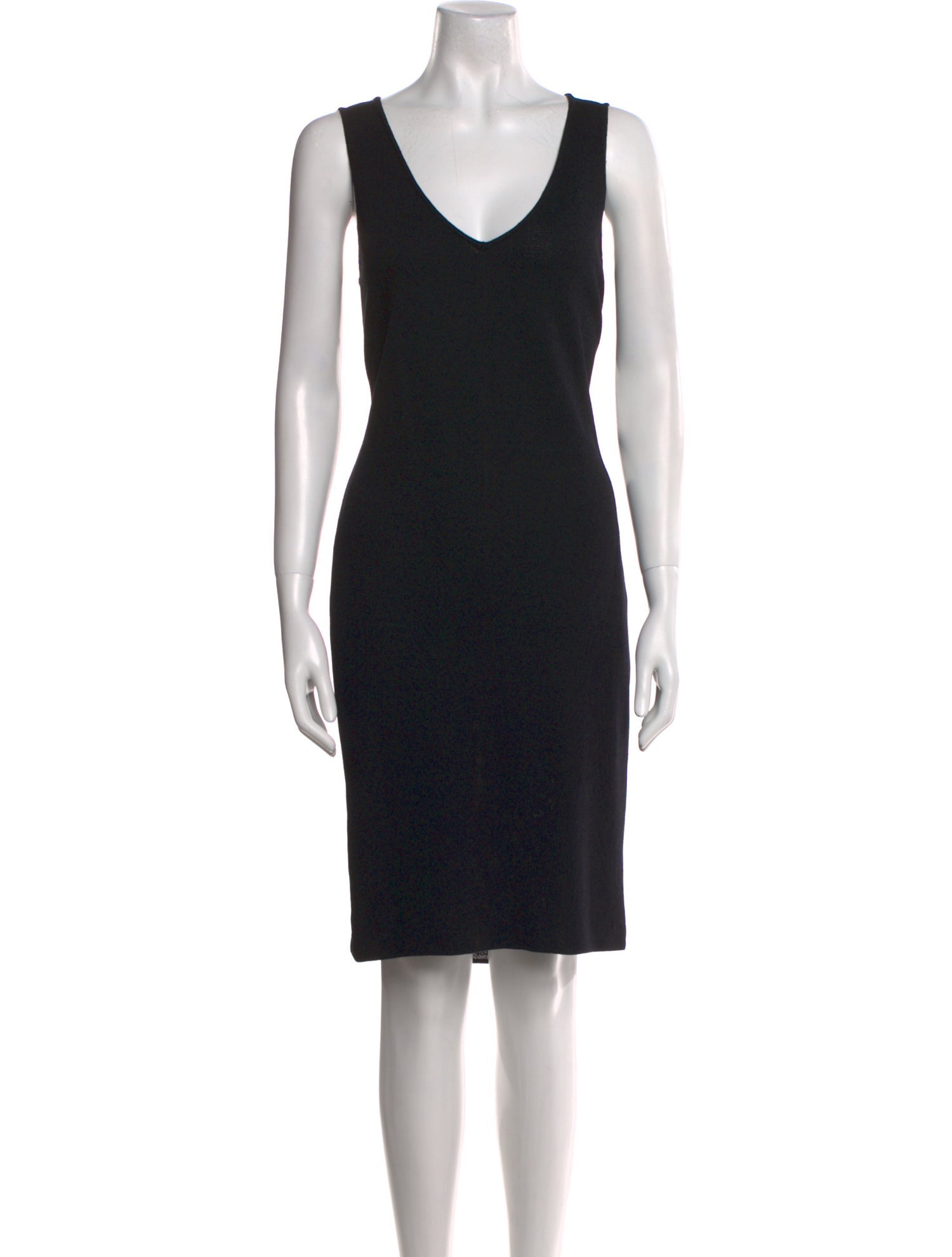 St. John Evening V-Neck Knee-Length Dress