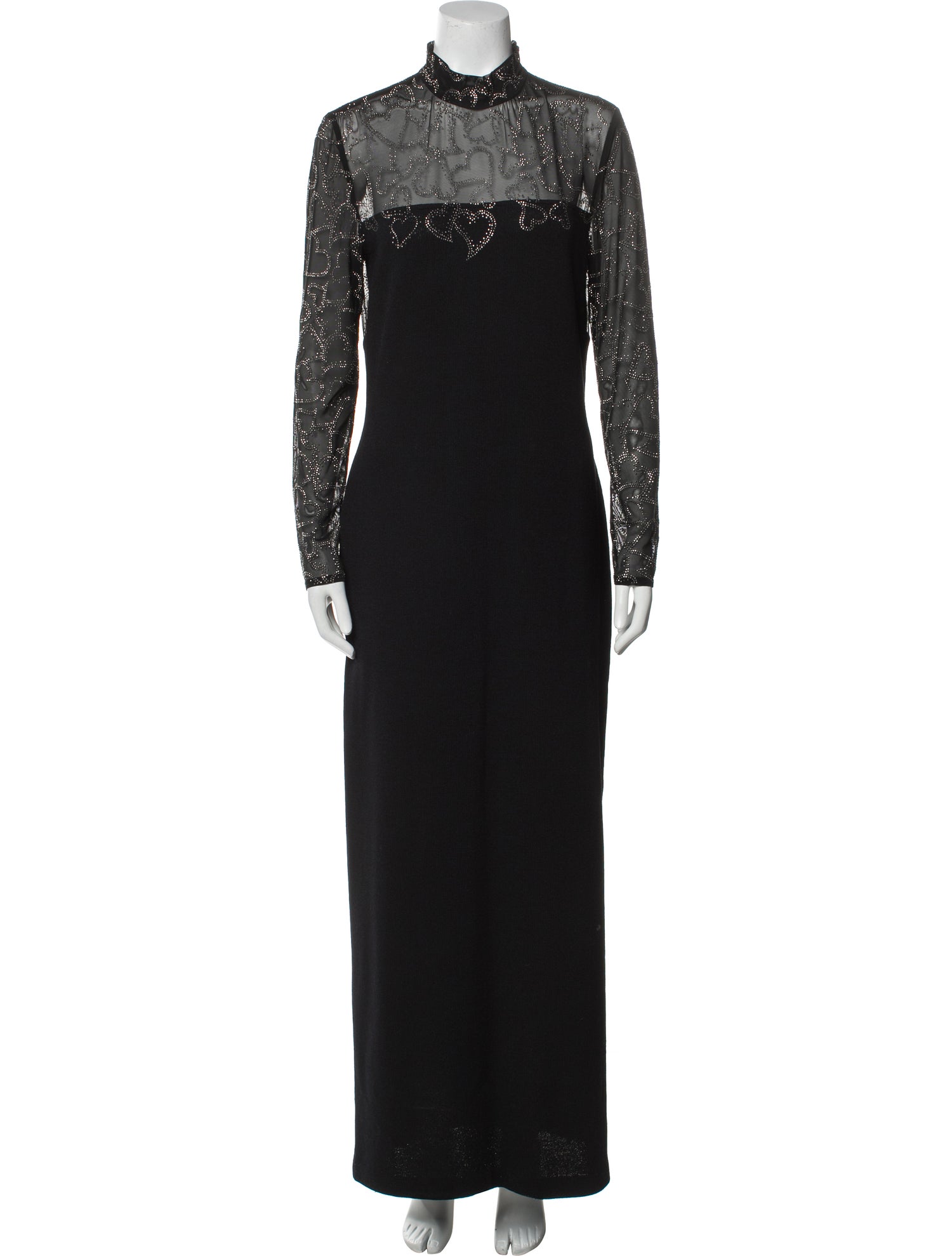 St. John Evening Mock Neck Long Dress