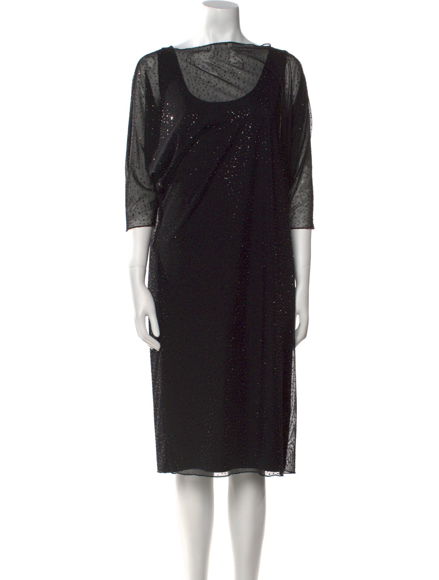 St. John Evening Bateau Neckline Knee-Length Dress