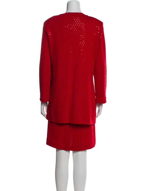 St. John Evening Wool Crystal Embellishments Dress Set