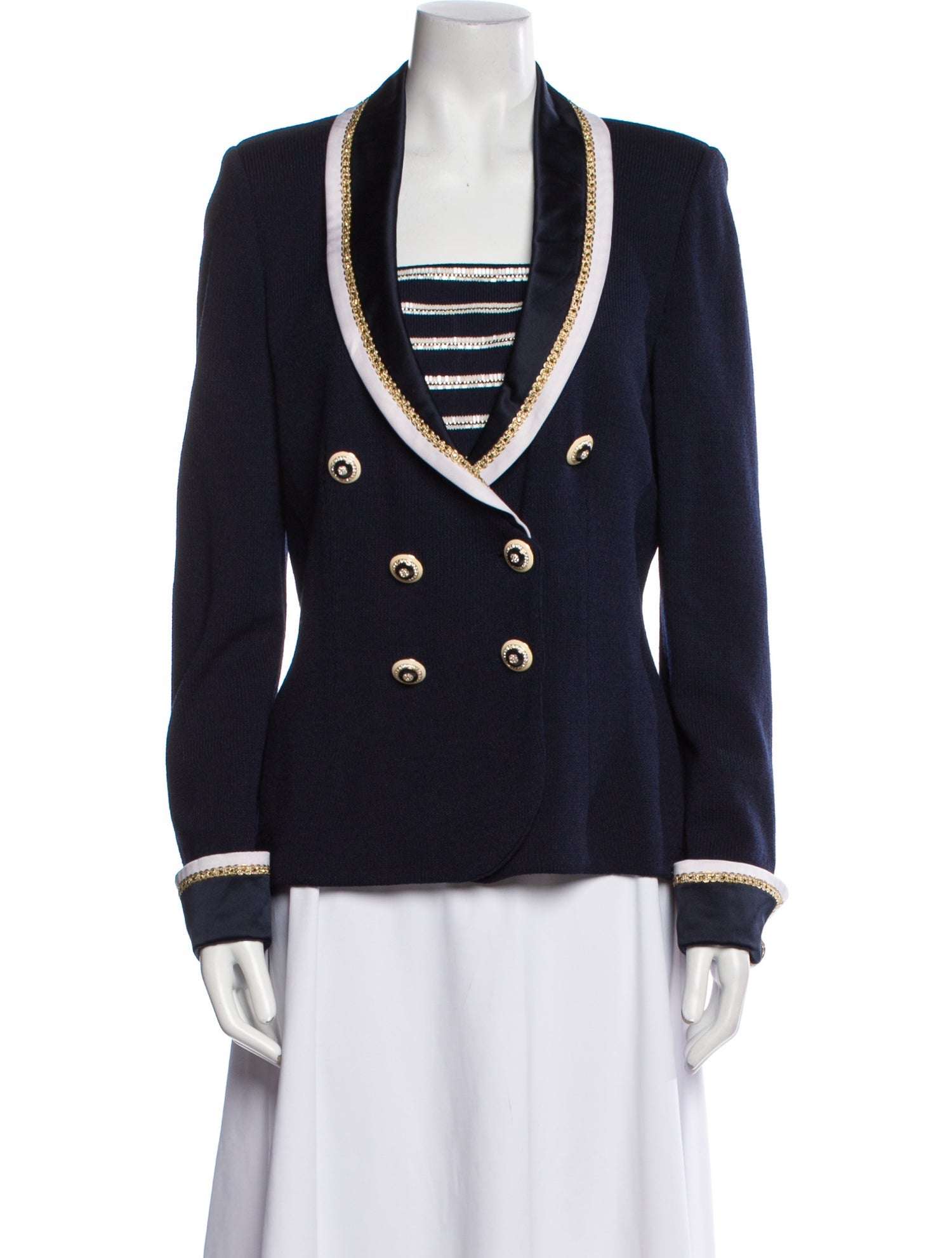 St. John Evening Wool Striped Blazer