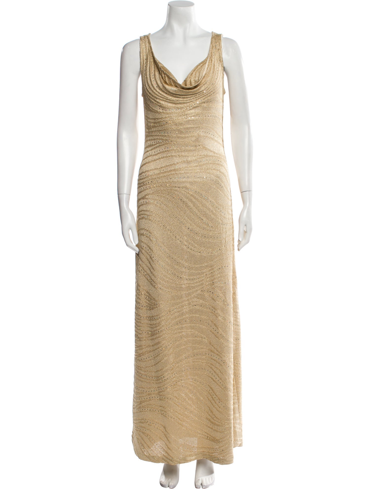 St. John Evening Cowl Neck Long Dress