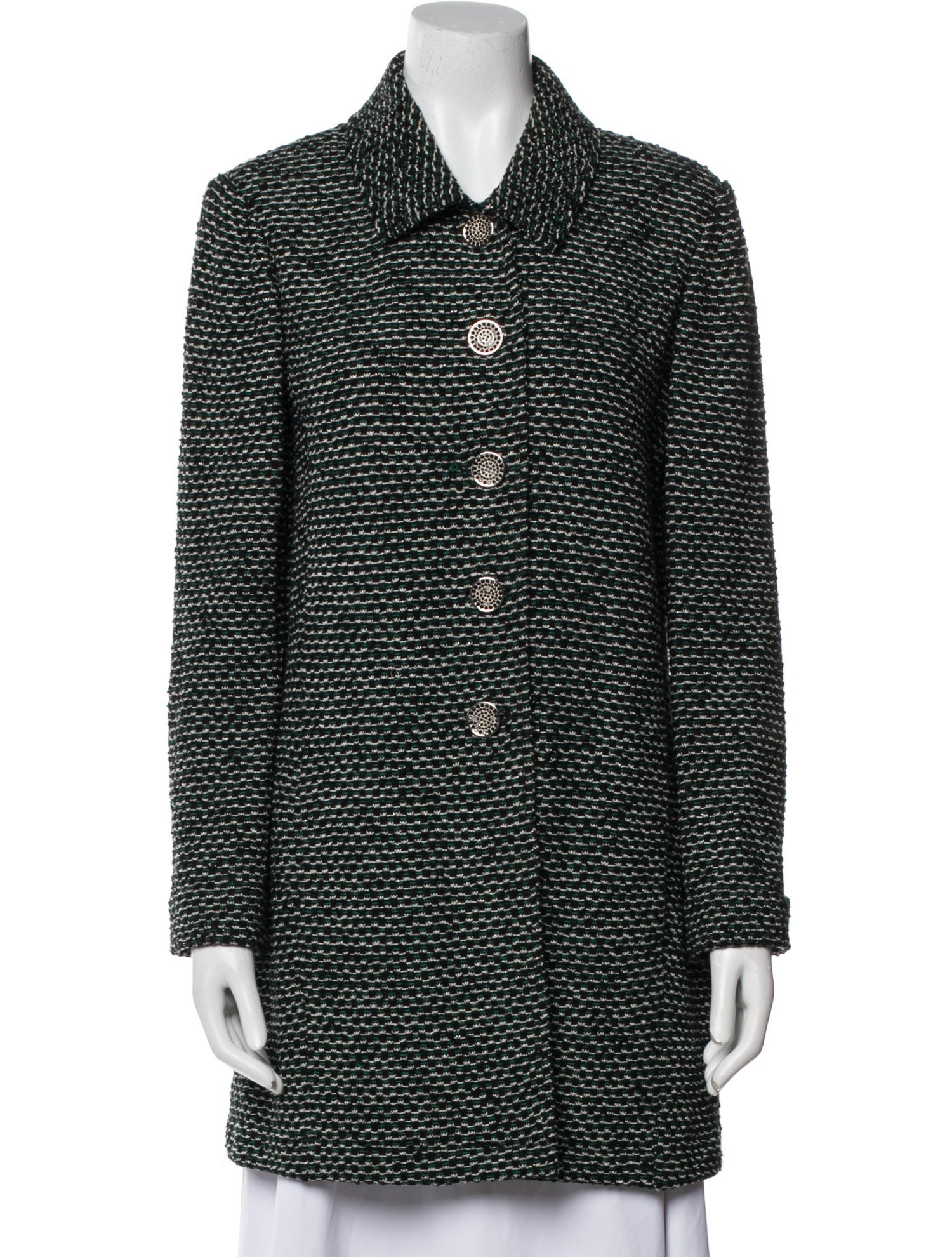 St. John Evening Virgin Wool Tweed Pattern Coat