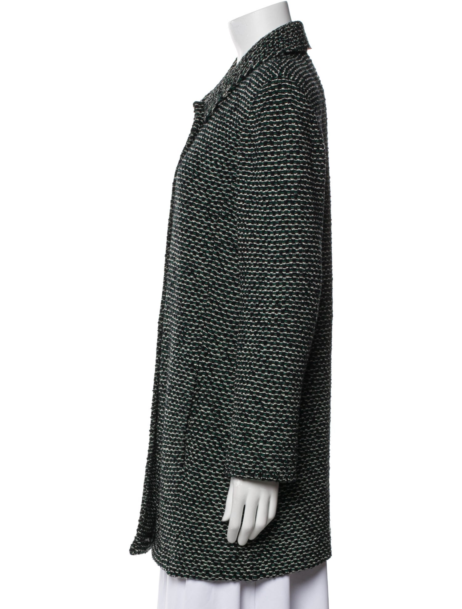 St. John Evening Virgin Wool Tweed Pattern Coat