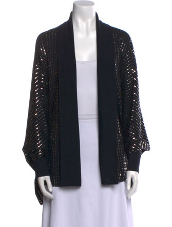 St. John Evening Wool Open Front Sweater