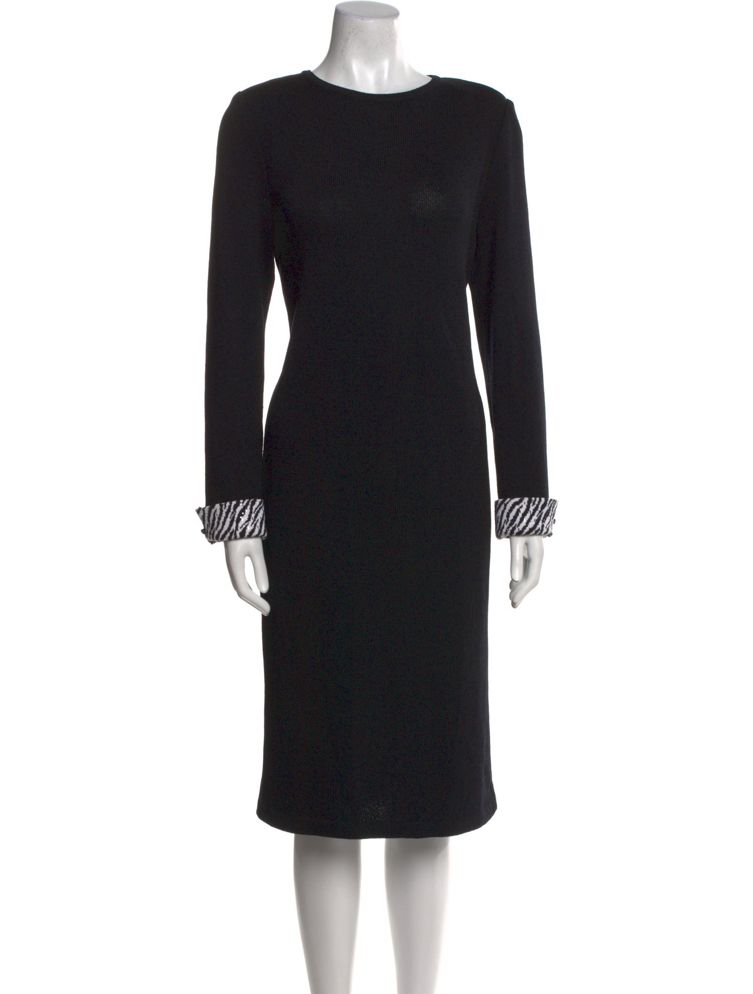 St. John Evening Bateau Neckline Midi Length Dress