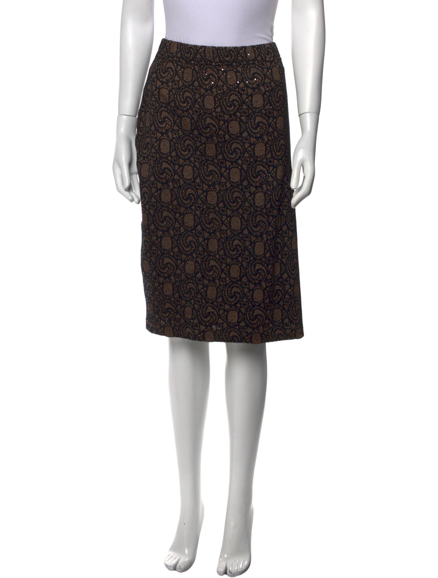 St. John Evening Wool Knee-Length Skirt