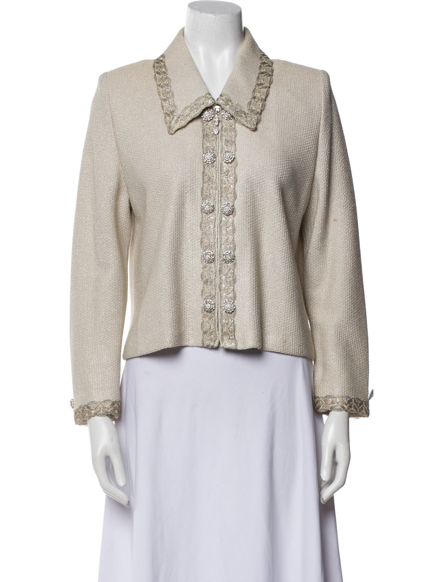 St. John Evening Wool Tweed Pattern Jacket