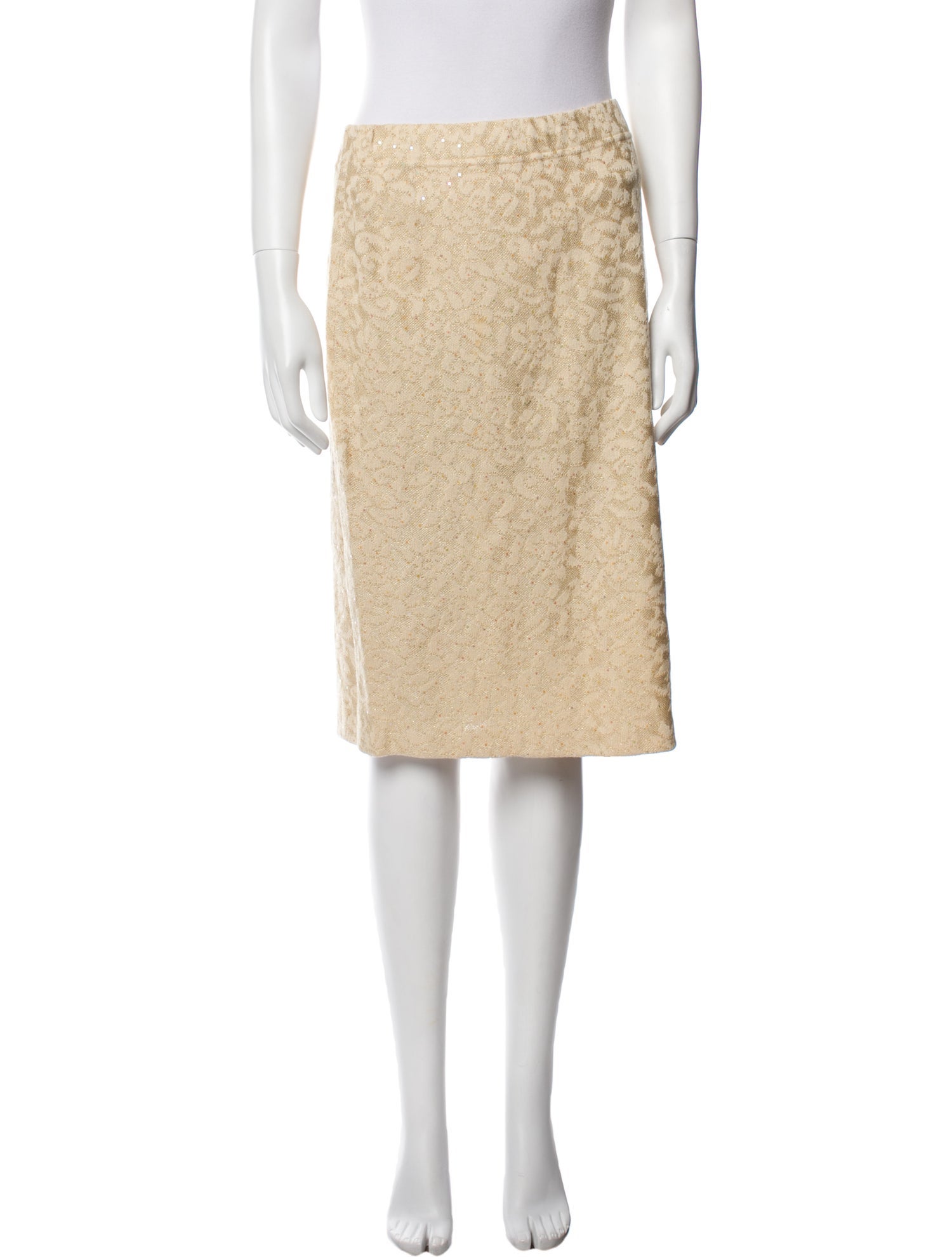 St. John Evening Wool Knee-Length Skirt